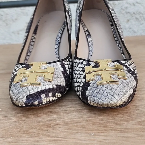 TORY BURCH Astoria Snakeskin Print Wedge Shoe 6 - Picture 13 of 13